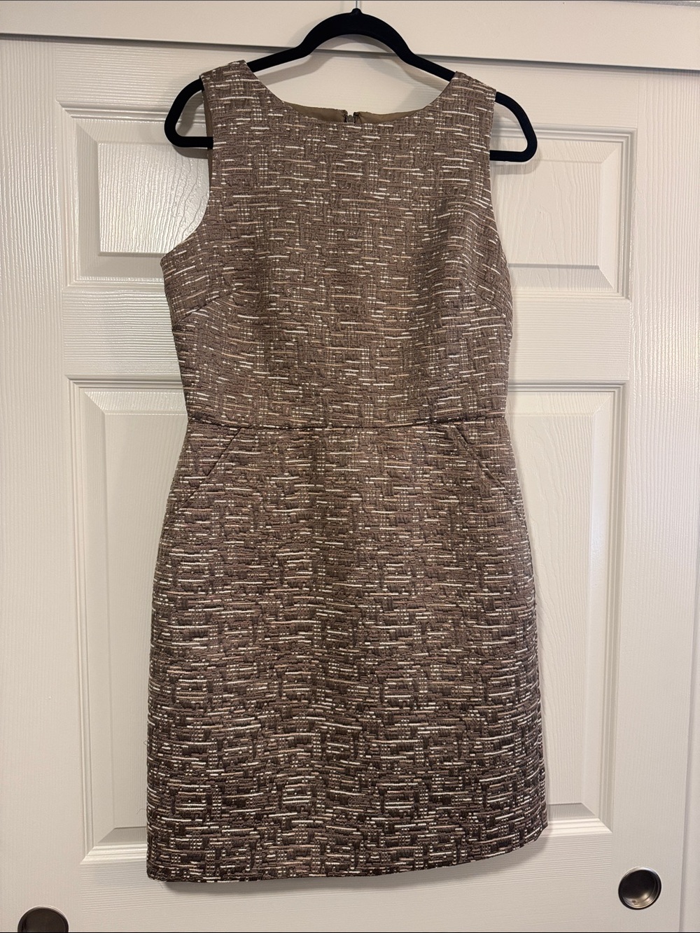 Banana Republic Sleeveless Tweed Sheath Dress in Brown